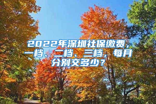 2022年深圳社保缴费，一档、二档、三档，每月分别交多少？