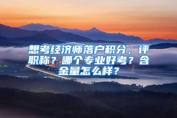 想考经济师落户积分，评职称？哪个专业好考？含金量怎么样？