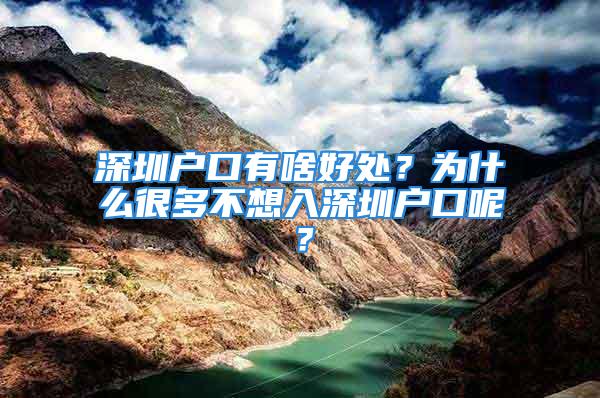 深圳户口有啥好处？为什么很多不想入深圳户口呢？