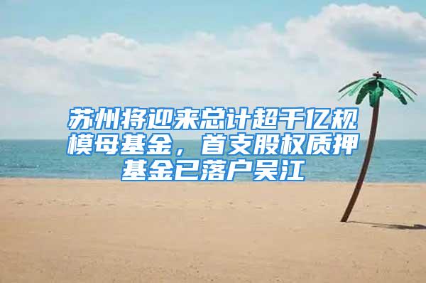 苏州将迎来总计超千亿规模母基金，首支股权质押基金已落户吴江