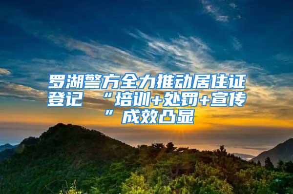 罗湖警方全力推动居住证登记 “培训+处罚+宣传”成效凸显