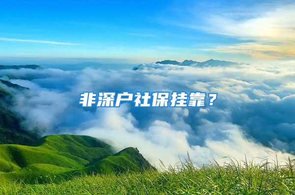 非深户社保挂靠？