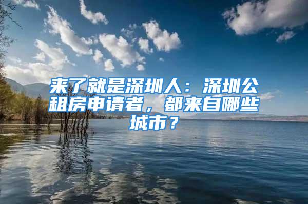 来了就是深圳人：深圳公租房申请者，都来自哪些城市？