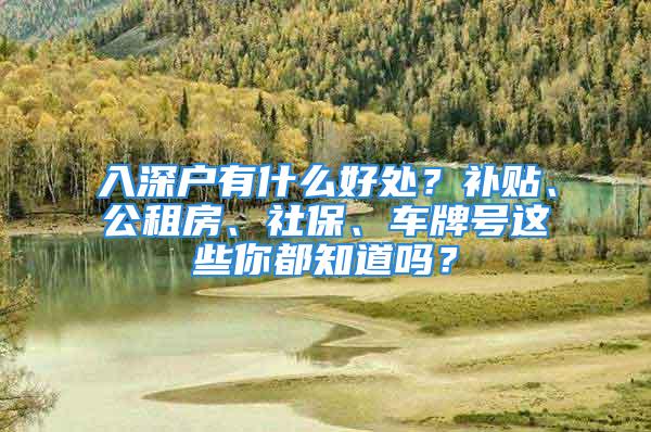 入深户有什么好处？补贴、公租房、社保、车牌号这些你都知道吗？