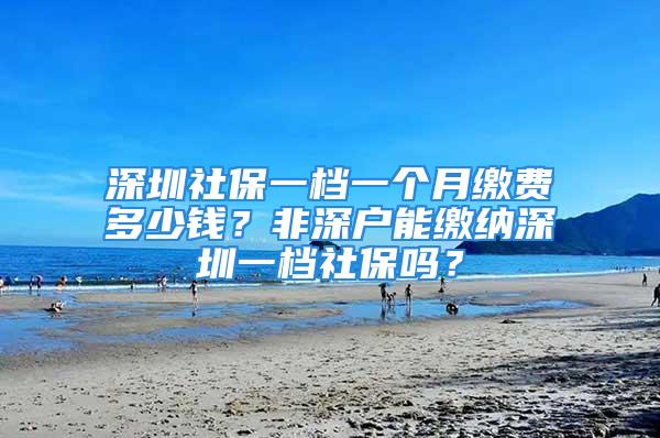 深圳社保一档一个月缴费多少钱？非深户能缴纳深圳一档社保吗？