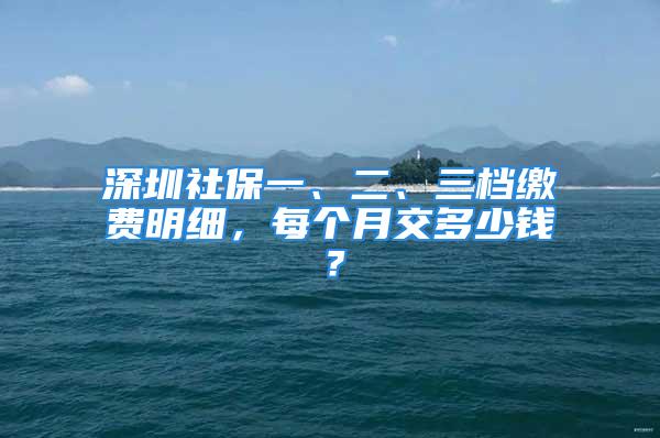 深圳社保一、二、三档缴费明细，每个月交多少钱？