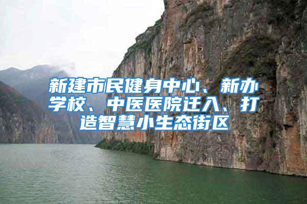 新建市民健身中心、新办学校、中医医院迁入、打造智慧小生态街区