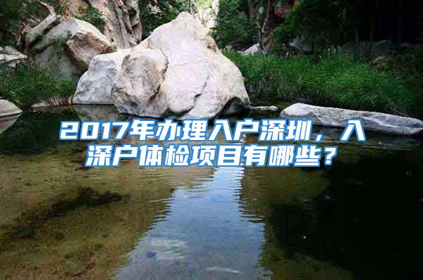 2017年办理入户深圳，入深户体检项目有哪些？