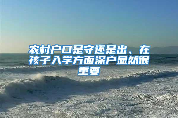 农村户口是守还是出、在孩子入学方面深户显然很重要