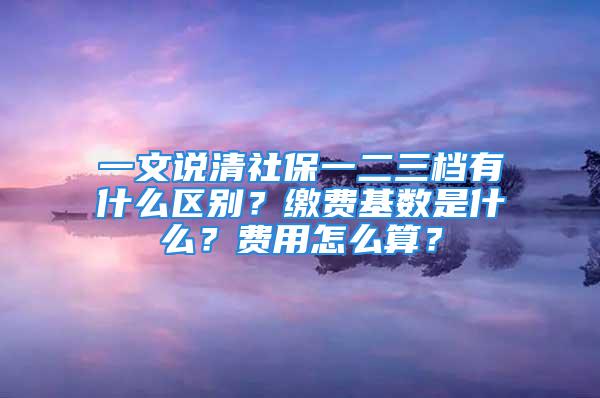 一文说清社保一二三档有什么区别？缴费基数是什么？费用怎么算？