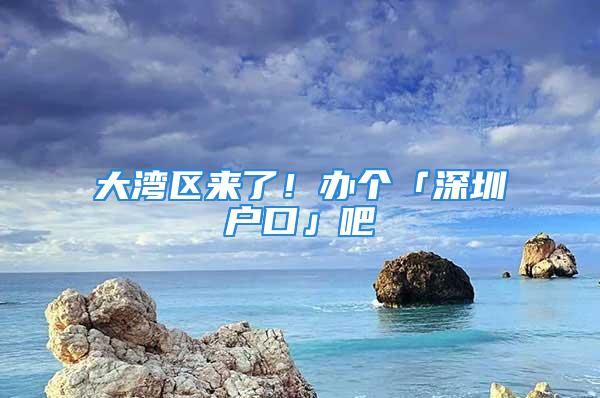 大湾区来了！办个「深圳户口」吧