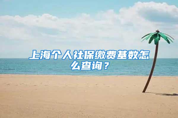 上海个人社保缴费基数怎么查询？