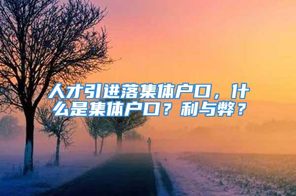 人才引进落集体户口，什么是集体户口？利与弊？