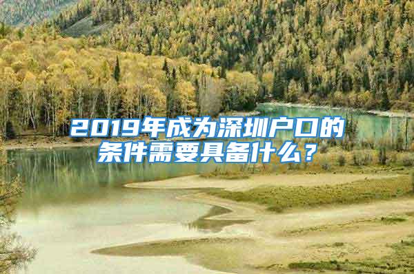 2019年成为深圳户口的条件需要具备什么？