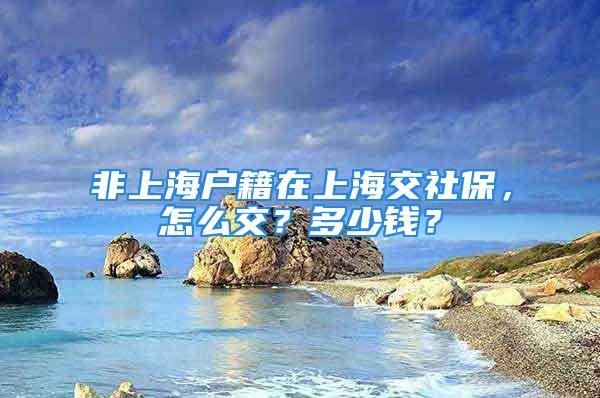 非上海户籍在上海交社保，怎么交？多少钱？