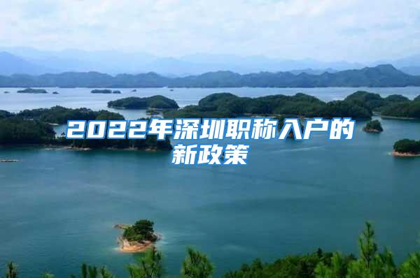 2022年深圳职称入户的新政策