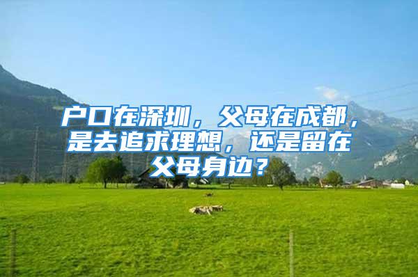 户口在深圳，父母在成都，是去追求理想，还是留在父母身边？