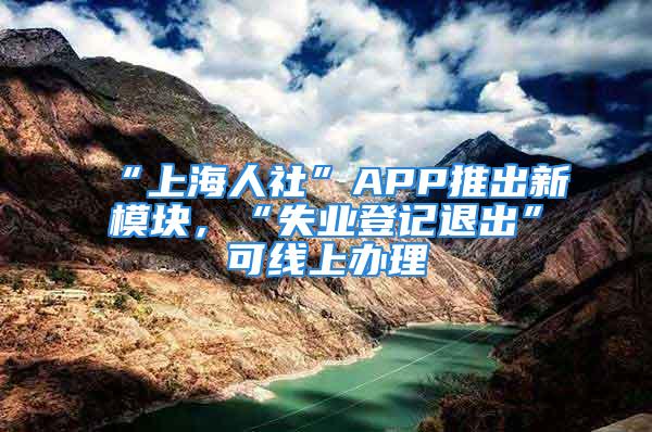 “上海人社”APP推出新模块，“失业登记退出”可线上办理