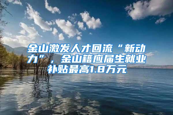 金山激发人才回流“新动力”，金山籍应届生就业补贴最高1.8万元