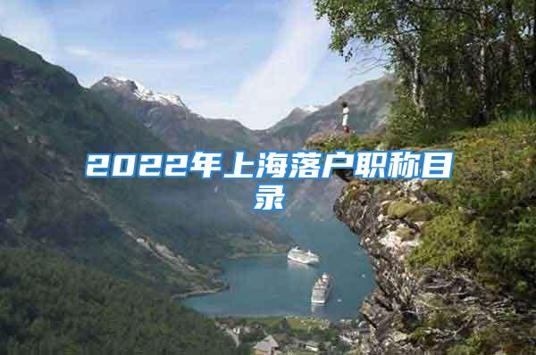 2022年上海落户职称目录