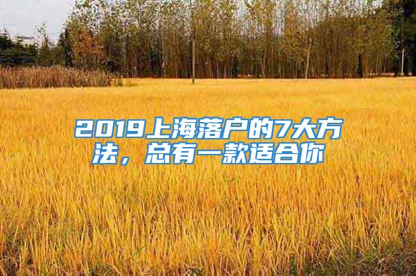 2019上海落户的7大方法，总有一款适合你