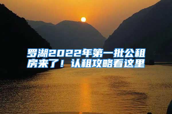 罗湖2022年第一批公租房来了！认租攻略看这里→