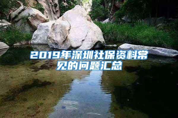 2019年深圳社保资料常见的问题汇总