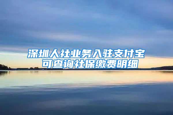 深圳人社业务入驻支付宝 可查询社保缴费明细