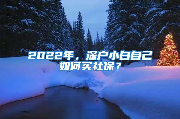 2022年，深户小白自己如何买社保？