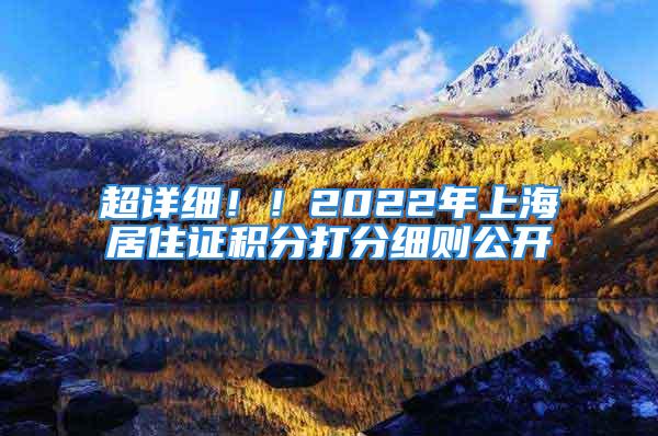 超详细！！2022年上海居住证积分打分细则公开