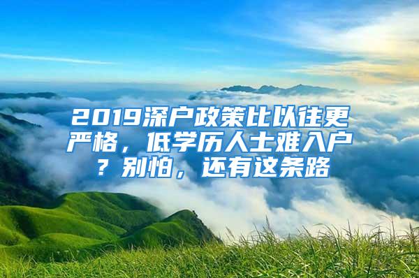 2019深户政策比以往更严格，低学历人士难入户？别怕，还有这条路