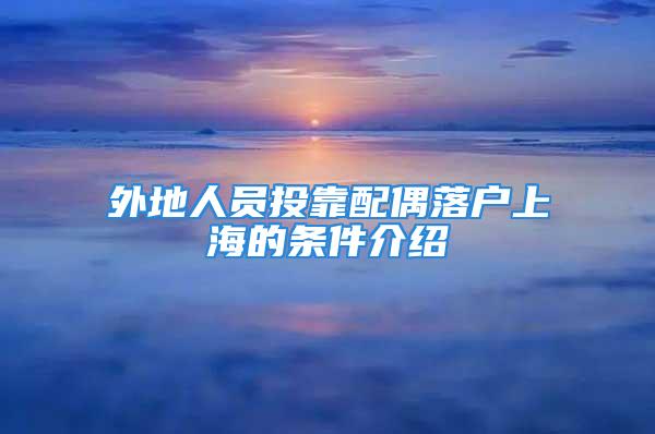 外地人员投靠配偶落户上海的条件介绍