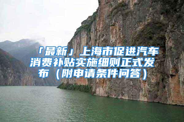 「最新」上海市促进汽车消费补贴实施细则正式发布（附申请条件问答）