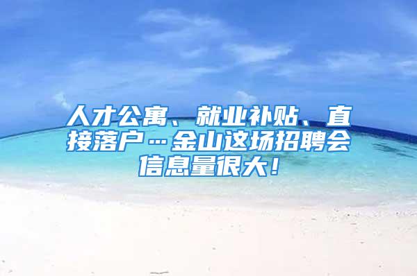 人才公寓、就业补贴、直接落户…金山这场招聘会信息量很大！