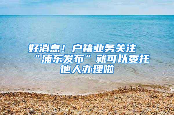 好消息！户籍业务关注“浦东发布”就可以委托他人办理啦