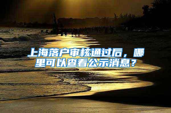 上海落户审核通过后，哪里可以查看公示消息？