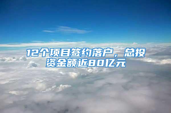 12个项目签约落户，总投资金额近80亿元