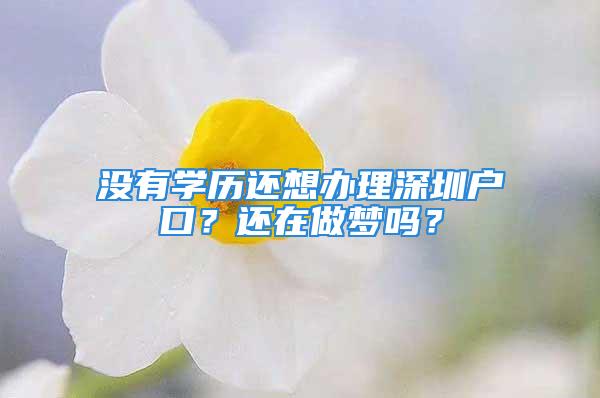 没有学历还想办理深圳户口？还在做梦吗？