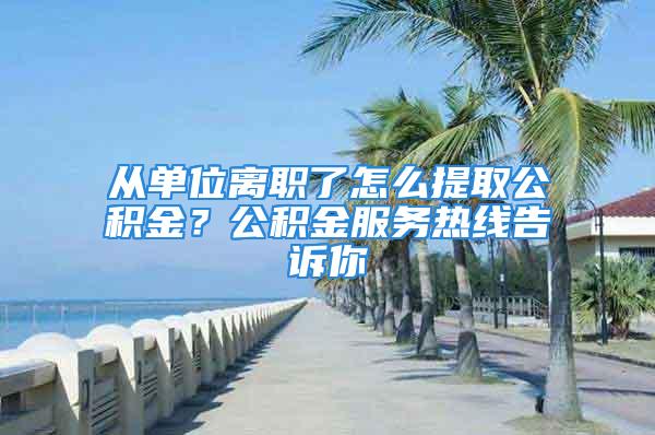 从单位离职了怎么提取公积金？公积金服务热线告诉你