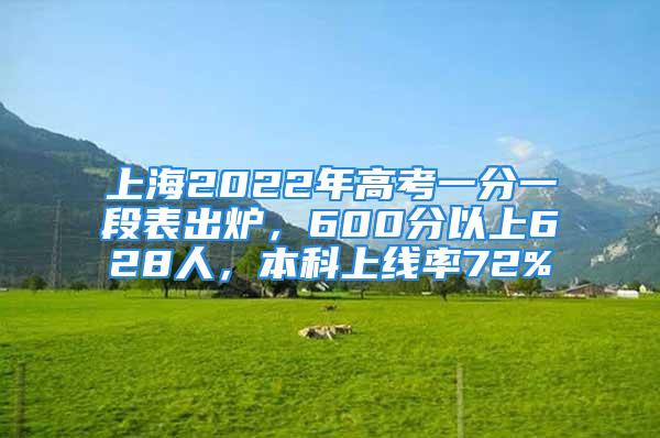 上海2022年高考一分一段表出炉，600分以上628人，本科上线率72%