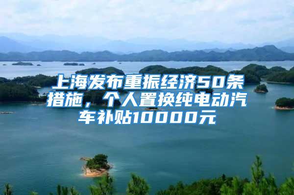 上海发布重振经济50条措施，个人置换纯电动汽车补贴10000元