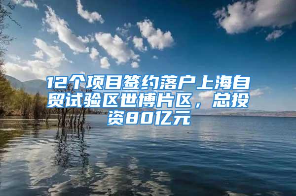 12个项目签约落户上海自贸试验区世博片区，总投资80亿元