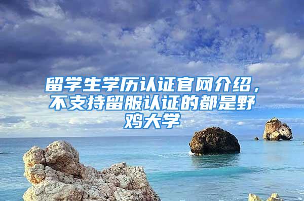 留学生学历认证官网介绍，不支持留服认证的都是野鸡大学