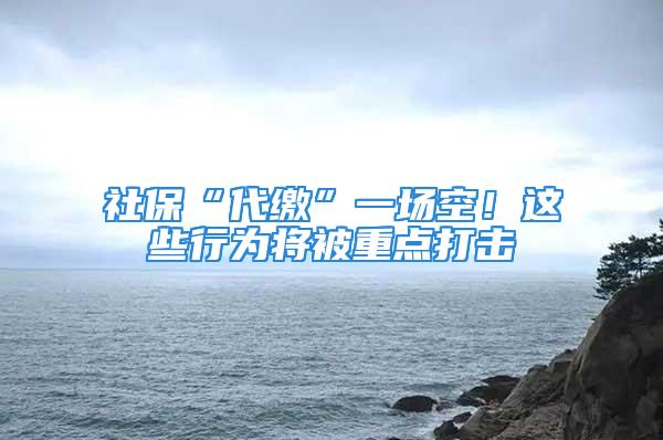 社保“代缴”一场空！这些行为将被重点打击