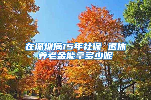 在深圳满15年社保 退休养老金能拿多少呢