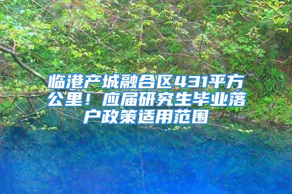 临港产城融合区431平方公里！应届研究生毕业落户政策适用范围