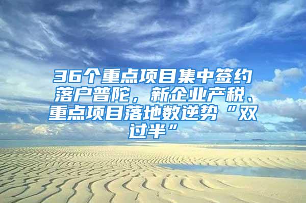 36个重点项目集中签约落户普陀，新企业产税、重点项目落地数逆势“双过半”