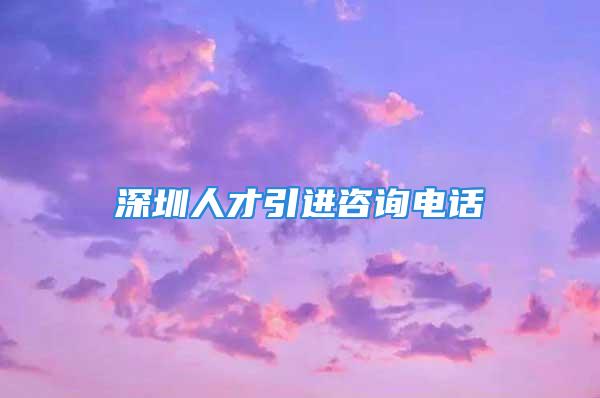 深圳人才引进咨询电话