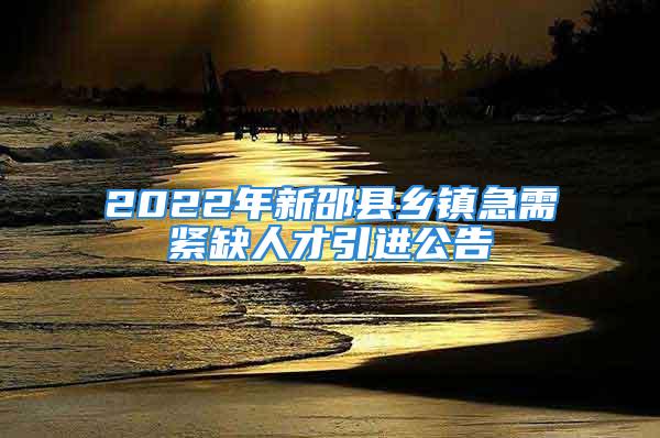 2022年新邵县乡镇急需紧缺人才引进公告