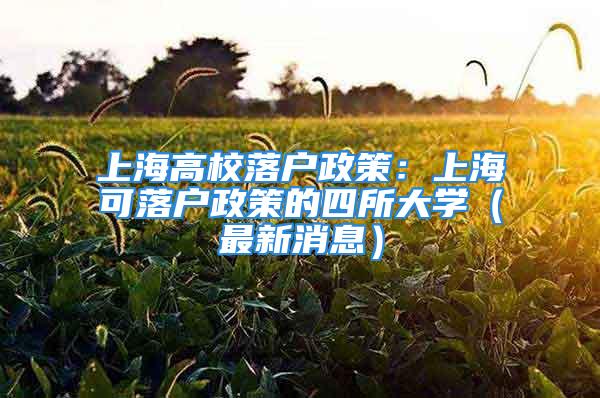 上海高校落户政策：上海可落户政策的四所大学（最新消息）